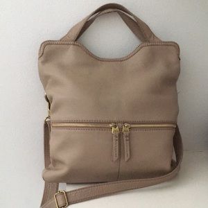 FOSSIL  EXPLORER  Leather Fold Over Large Tote